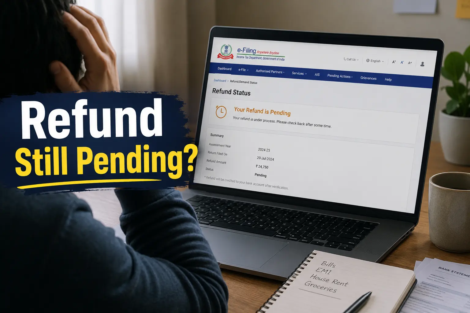 ITR refund stuck on income tax portal for PSU employees